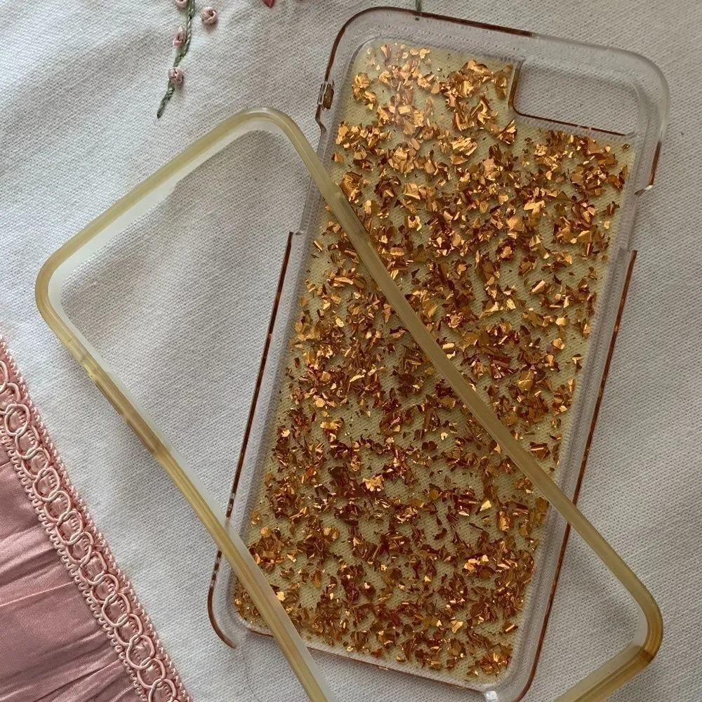 𝅺apple IPHONE 6S MAX HARD GOLD DUST INFUSED CASE